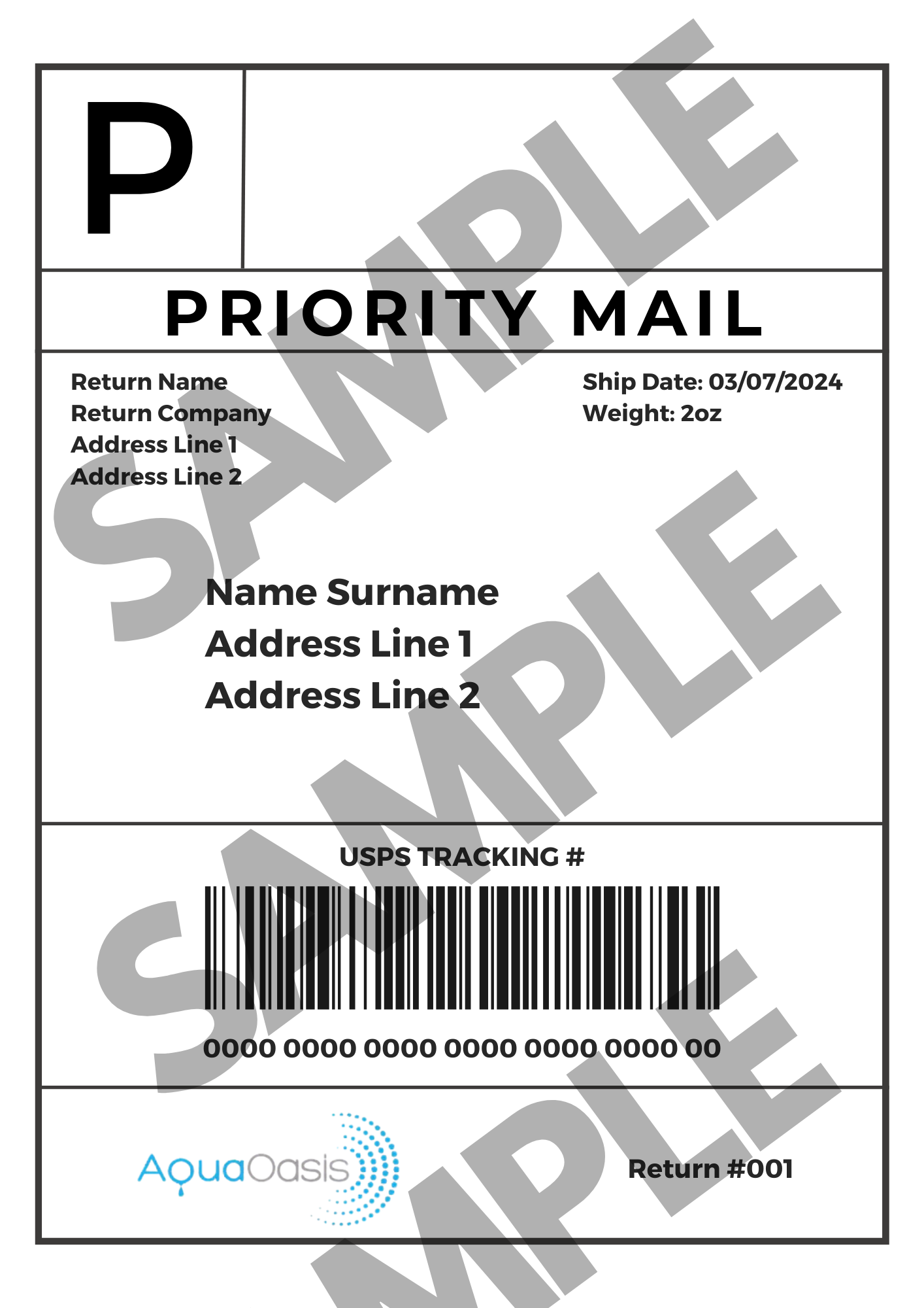 Aqua Oasis Return Shipping Label – Aqua Oasis Humidifier